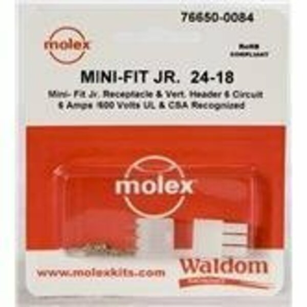Molex Headers & Wire Housings Minifit Jr Conn Kit V Hdr Recept 6Ckt 766500084